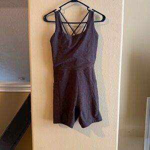 Calia Heathered Brown Strappy Romper